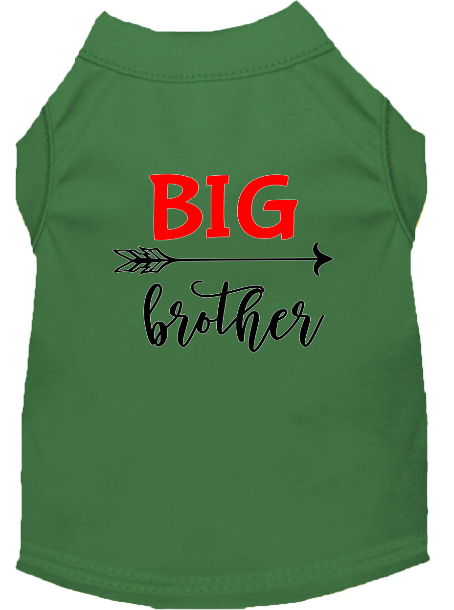 Big Brother Screen Print Dog Shirt Green Sm